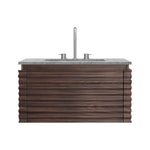 Loom 800 Wall Cabinet Black Walnut with Marble Top and Wash Basin