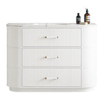 MODA 1200 Cabinet Matt White with Marble Double Lip Edge Countertop with Matt White Handles