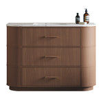 MODA 1200 Cabinet Natural Oak with Marble Double Lip Edge Countertop with Oak Handles