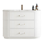 MODA 1200 Cabinet Matt White with Marble Double Lip Edge Countertop with Matt White Handles