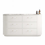 MODA 1800 Cabinet Matt White with Marble Double Lip Edge Countertop and Matt White Handles