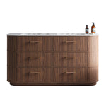 MODA 1800 Cabinet Natural Oak with Marble Double Edges Countertop and Oak Handles