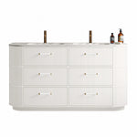 MODA 1800 Cabinet Matt White with Marble Double Lip Edge Countertop and Matt White Handles