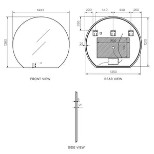 Mezza Luna 1400 Progressive LED Mirror