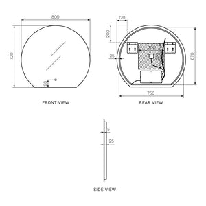 Mezza Luna 800 Progressive LED Mirror