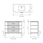 MODA 1200 Cabinet Matt White with Marble Double Lip Edge Countertop with Matt White Handles