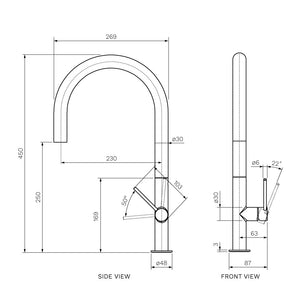 Envy 30 Kitchen Mixer with Round Spout