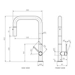 Envy 30 Kitchen Mixer with Square Spout and Pull-out Spray