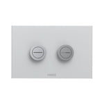 Twin Button Set on White Glass Plate for PA111/PA121 - Chrome Buttons