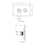 Twin Button Set on Black Glass Plate for PA111/PA121 - Chrome Buttons
