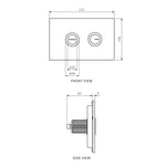 Twin Button Set on Glass Plate for PA136/PA141 (low level cisterns)