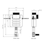 Incasso Front/Top Flush Concealed Cistern Adjustable Flush Pipe
