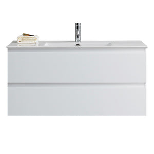 Pure Bianco II 1000 Wall Cabinet With Ceramic Top