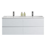 Pure Bianco II 1200 Wall Cabinet with Double Ceramic Top