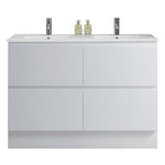 Pure Bianco II 1200 Floor Cabinet with Double Ceramic Top