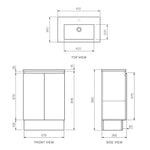 Pure Bianco Slim 600 Floor Cabinet 2 Door with Ceramic Top