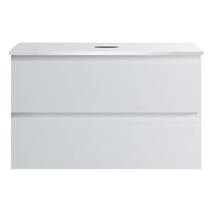 Pure Bianco 800 Wall Cabinet with Crystal Top