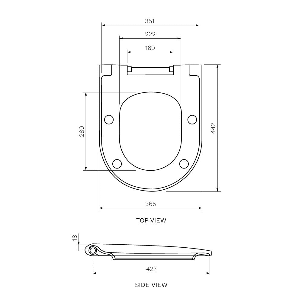 Moda Soft Close Seat (Adjustable Lift off Hinge) - PARISI Toilets
