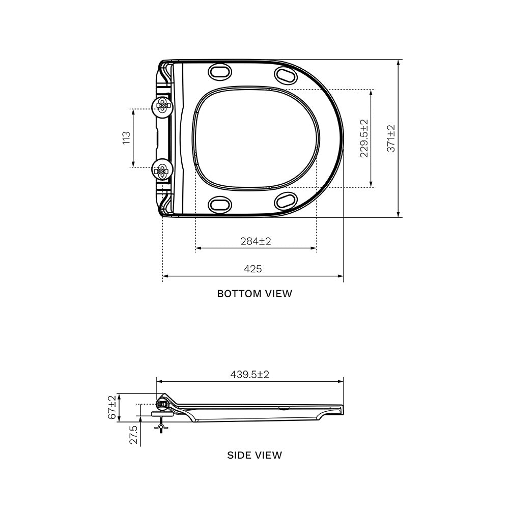 Slim Soft Close Seat (Lift off Hinge)