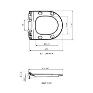 Slim Soft Close Seat (Lift off Hinge)