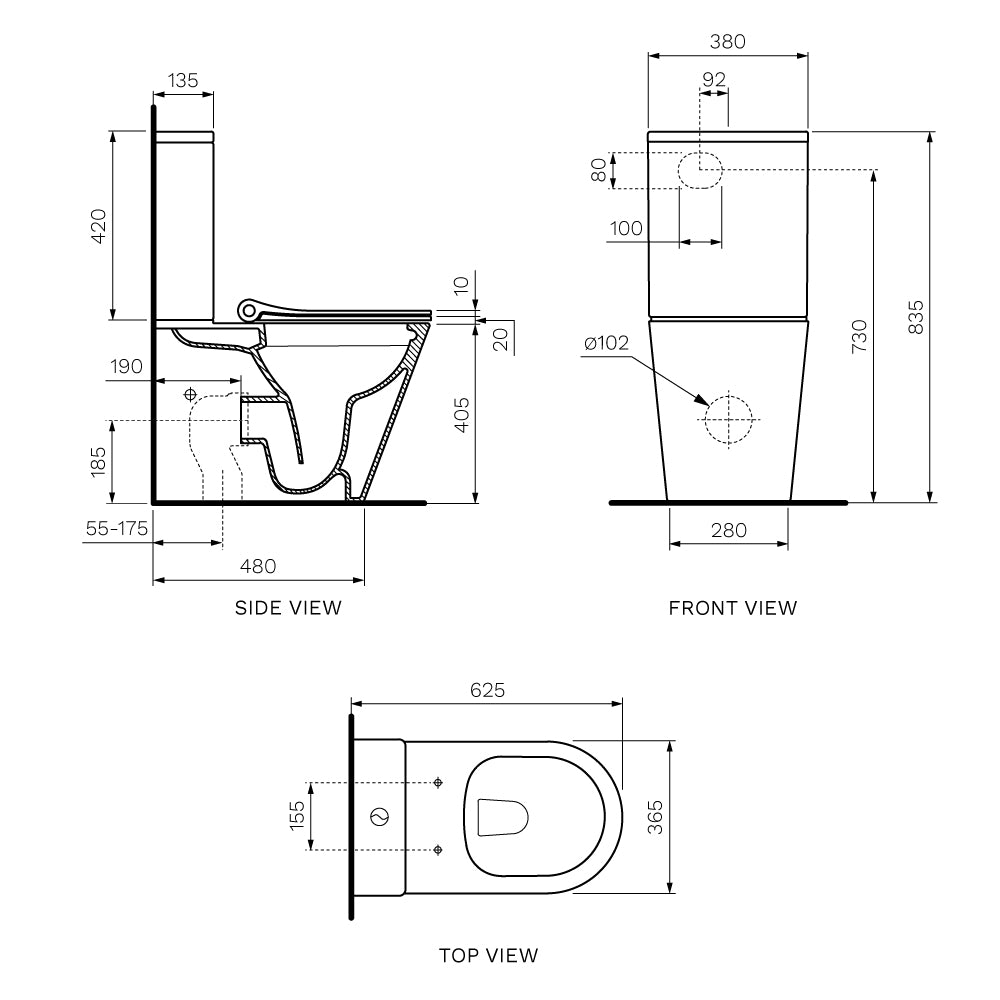 Linfa Wall Faced Suite Rimless (including Pressalit Seat)