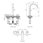 Cube Basin/Bath Set with Curved Fixed Spout