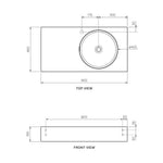 Rotondo 900 Basin Right Hand Bowl with Overflow