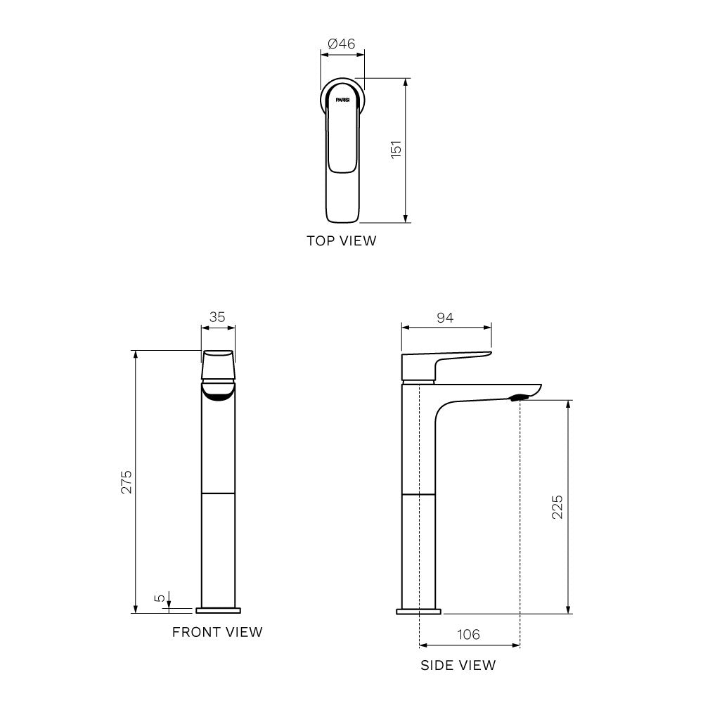 Slim II High Basin Mixer