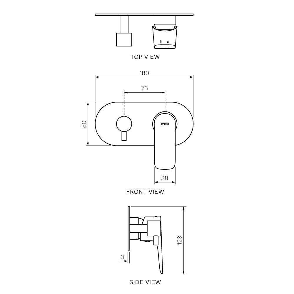 Slim II Wall Mixer with 2-Way Diverter