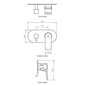 Slim II Wall Mixer with 2-Way Diverter