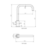 Stella Square Basin/Bath Swivel Spout with Diverter