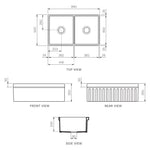 Veneto Double Bowl Sink 840mm