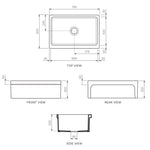 Veneto Single Bowl Sink 750mm