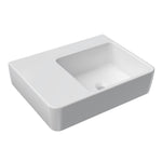 Quasar 600mm Bench Basin with Left Hand Shelf (Right Bowl)
