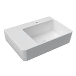 Quasar 650mm Wall Mounted Basin with Left Hand Shelf (Right Bowl) - Basins