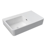 Quasar 750mm Wall Mounted Basin with Right Hand Shelf (Left Bowl) - Basins