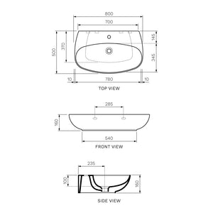 Vignoni Bench Basin 800mm