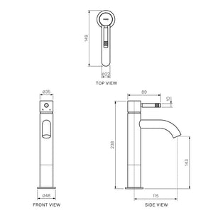 Tondo II Mid Level Basin Mixer with Curved Spout