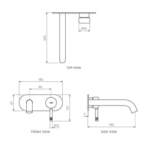 Tondo II Wall Mixer with 190mm Spout on Elliptical Plate