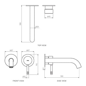 Tondo II Wall Mixer with 190mm Spout (Individual Flanges) - Bathroom Tapware