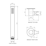 Tondo II Wall Swivel Bracket with Hand Shower (Brass) and Hose