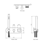 Todo II Wall Mixer with 2-Way Diverter and Handshower