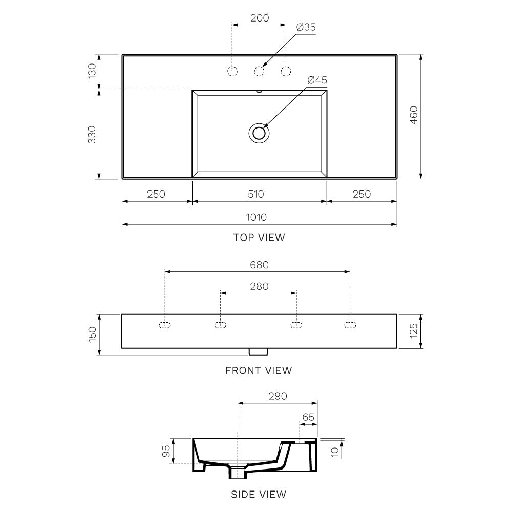Twenty 100 Central Bowl Bench Basin