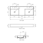 Twenty 140 Double Bowl Bench Basin - Basins