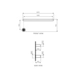 Tondo Heated Towel Rail 600mm with Controller