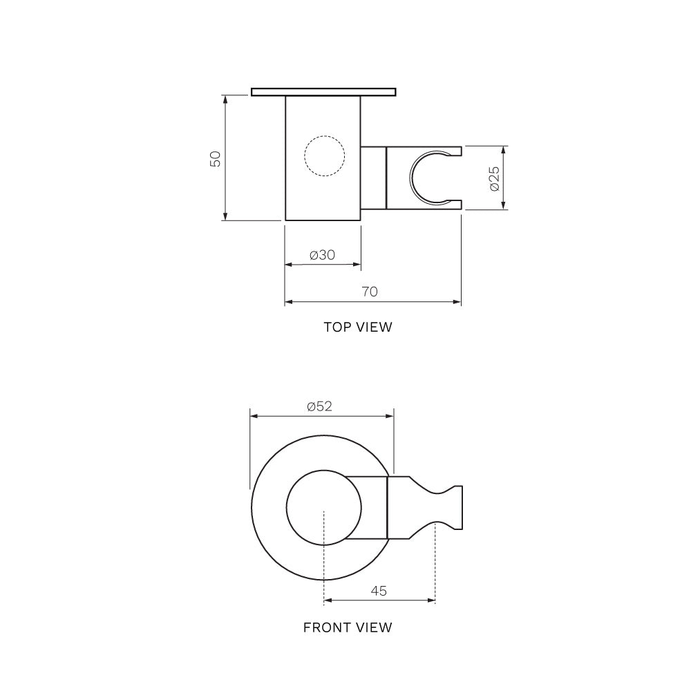 Tondo Shower Connector with Swivel Hand Shower Bracket - Showers