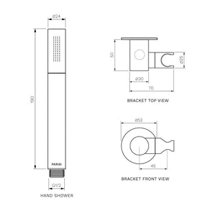 Tondo Wall Swivel Bracket with Hand Shower and Hose