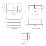 Twenty 1000 Wall Cabinet with Matt White Left Bowl Top
