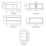 Pure Twenty 1000 Wall Cabinet with Matt White Left Bowl Top