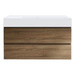 Twenty 1000 Wall Cabinet with Matt White Right Bowl Top